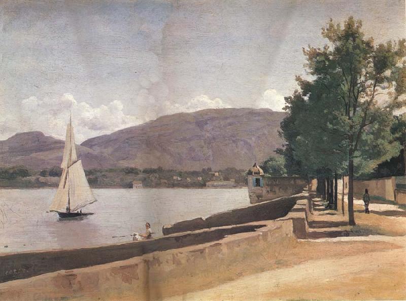 Corot Camille The quai give paquis in geneva oil painting picture